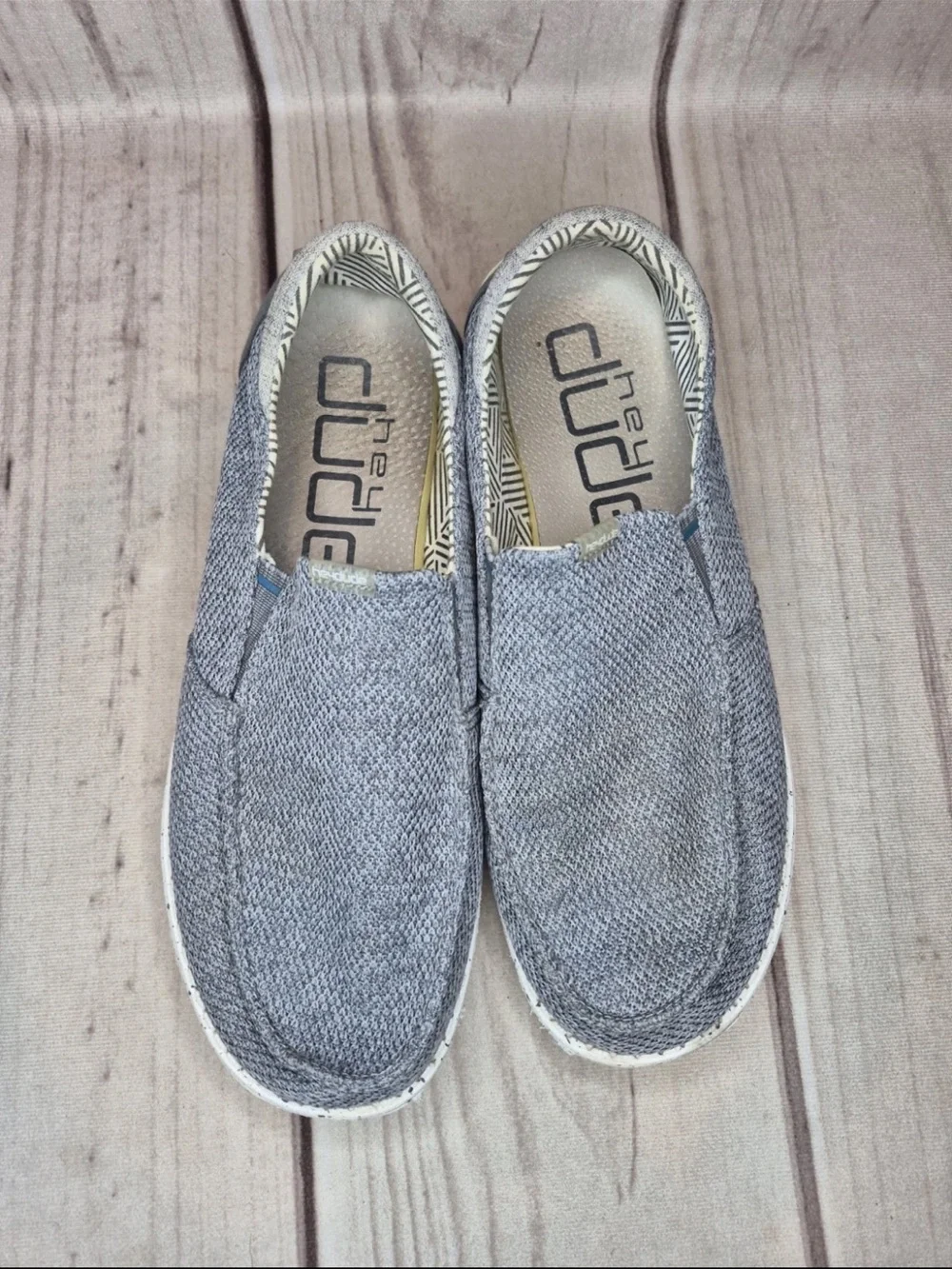 Hey Dude Men's Size 9 Thad Sox Sharkskin Causal Slip On Shoes
